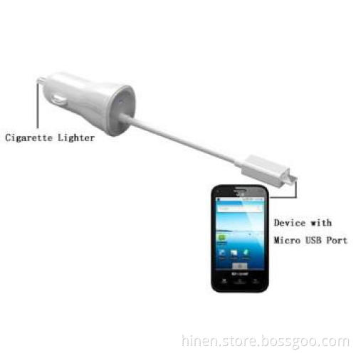 5V/1.0A output Car charger with Micro USB Cable